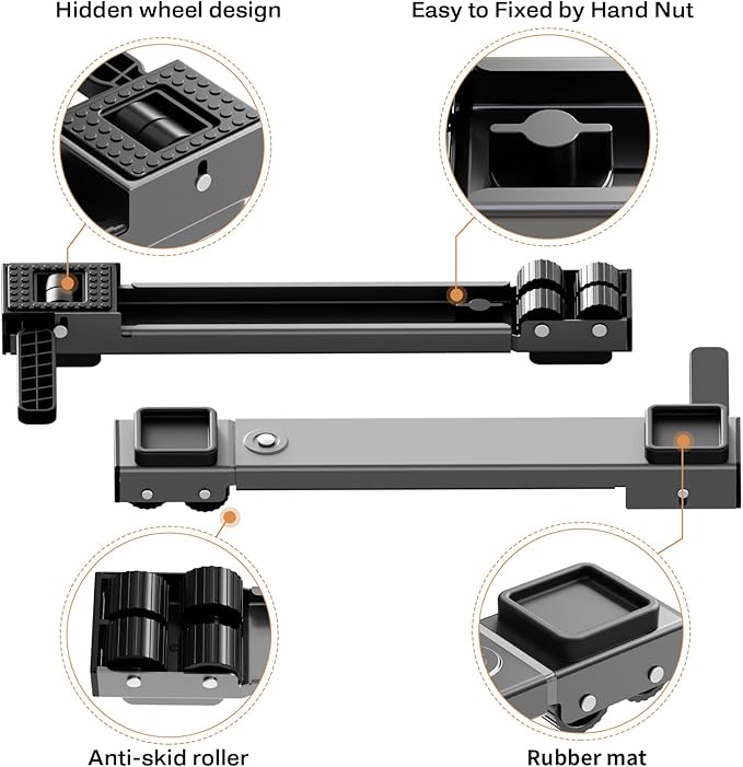 Appliance Rollers Heavy Duty,Newest Extendable Appliance Sliders,Liftable Washing Machine Base,Easily Move Washer and Dryer Machines,Refrigerators,Furniture-Grey