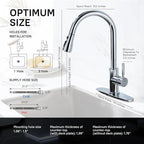 WEWE Sink Faucet, Pull Down Kitchen Faucet with Sprayer Low Lead Commercial Modern Stainless Steel rv Farmhouse Kitchen Faucet Single Handle 1 or 3 Hole Kitchen Sink Faucet, Polished Chrome