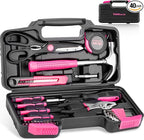 THINKWORK Pink Tool Set - 40 Piece General Household Hand Tool Kit with Storage Toolbox, Small Basic Tool Set Perfect for DIY, Home, Office, Garage and College Dormitory Use - Christmas Gift for Women