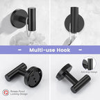 YACVCL Bathroom Hardware Set 4 Pieces Towel Bar Set Matte Black Bathroom Accessories Set SUS304 Stainless Steel Towel Holder Set,Wall-Mounted