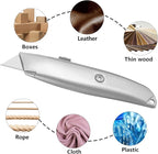 DIYSELF 2Pack Utility Knife Box Cutter Retractable Blade Heavy Duty(Silver)