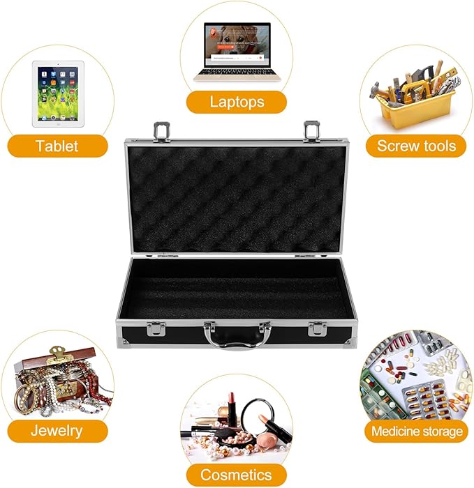 Portable Aluminum Alloy Tool Box Multi-functional Emergency Kit Case Capacity for Medicine Crafts and Accessories Compact Design Convenient Handle