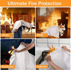 Mondoshop Fire Blanket for Home Kitchen Camping 12 Pack Emergency Fire Blanket Fire Resistant Blanket for Grill, Car, Office, Warehouse, School, Picnic, Garages, Workshops