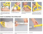 Loop-End String Mop, Heavy Duty Commercial Industrial Mop with Extra Mop Head Replacement, 59 inch Aluminium Alloy Pole.