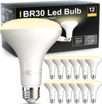 VOLIVO LED Flood Light Bulb 12 Pack, Recessed Ceiling Bulb, BR30, 65W Equivalent Efficient 9W, Dimmable, E26 Base, Warm White 3000K, 800 Lumens, 80CRI, Ceiling Light for Kitchen, Living Room