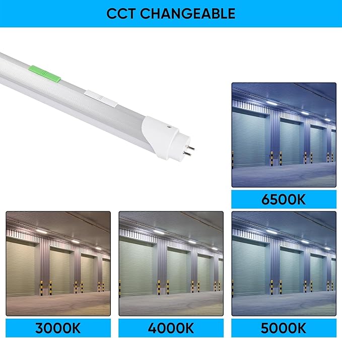 4FT T8 LED Tube Light, Type A+B, 12W/15W/18W/22W, 3000K | 4000K | 5000K | 6500K, Single and Double End Powered, Plug and Play or Ballast Bypass, 2860 Lumens, F32T8, 120-277V, Frosted Cover (12 Pack)