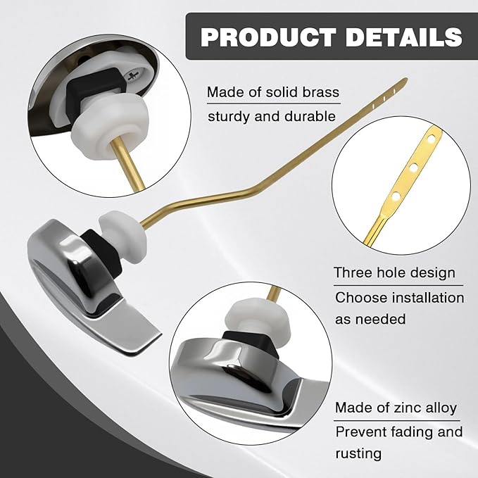Toilet Handle Replacement Parts Kit, Compatible with TOTO Toilet Handle for THU068 Trip Lvr for TOTO Kohler Side Mount Toilet Flush Tank Lever Handle,Replacement St406 St707