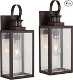 MICSIU 2 Pack Motion Sensor Outdoor Wall Lights Fixture, 18 Inch Oil Rubbed Bronze Dusk to Dawn Outdoor Lighting, Extra Large Exterior Wall Lights for House, Porch, Pathway, Patio