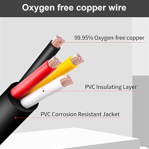 20 Gauge Wire 4 Conductor,20 AWG Electrical Wire Stranded PVC Cord Oxygen-Free Copper Cable,26FT 4 Core Pure Copper Flexible Cable Wire for LED Lamp Lighting Strips Automotive (20AWG-4C, 26FT)…