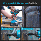 Seesii [Upgraded] Impact Wrench 1180 Ft-lbs (1600 N·m): 1/2" High-Torque Impact Gun with Detachable Handle, 21V Cordless Impact Driver 2x 4.0Ah Batteries for Car/Pickup Truck/Mower/Industrial Tasks