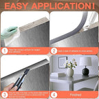 GSCIT Club Grey Silver Edge Banding, 1 1/2 Inch x 50ft Aluminum Brushed Edge Banding PVC Edge Trim for Cabinet Repair Furniture