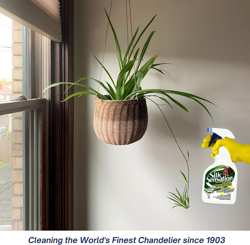 Sparkle Plenty Silk Sensation Artificial Flower & Plant Leaf Cleaner and Shine -Fake Flower Dusting Spray -Silk Plant Cleaner Spray No Wipe -Drip Dry Cleaning Supplies for Artificial Tree, Bundle of 2