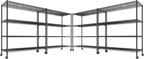REIBII 55.5''W Heavy Duty Metal Shelves with Wheels - 4PCS Adjustable Garage Storage Rack, 75.6" H X 55.5''W X 24" D