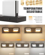 VOLISUN 5CCT Dimmable Bathroom Light Fixtures Over Mirror, Modern Bathroom Vanity Light Fixtures, 360°Rotatable Head, Black LED Vanity Lights for Bathrooms(15.5-Inch)