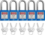 SAFBY Lockout Tagout Locks, Safety Padlock, Keyed Differently Loto Safety Padlocks for Lock Out Tag Out Kits Station (Blue 21-30)