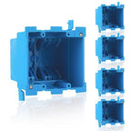5 Pack 2 Gang Old Work Retrofit Standard Switch/Outlet Wall Electrical Box, 25 Cu.in. PVC 2 Gang Junction Box, 4-1/4-Inch Length by 3-2/3-Inch Width by 4-1/4-Inch Depth, for Constructions