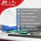 Microfiber Cleaning Cloths,24 Pack, 16"x16", All-Purpose, Softer, Highly Absorbent, Lint-Free, Reusable, Washable Pro Towels, Green, for House, Kitchen, Bathroom, Car, Office