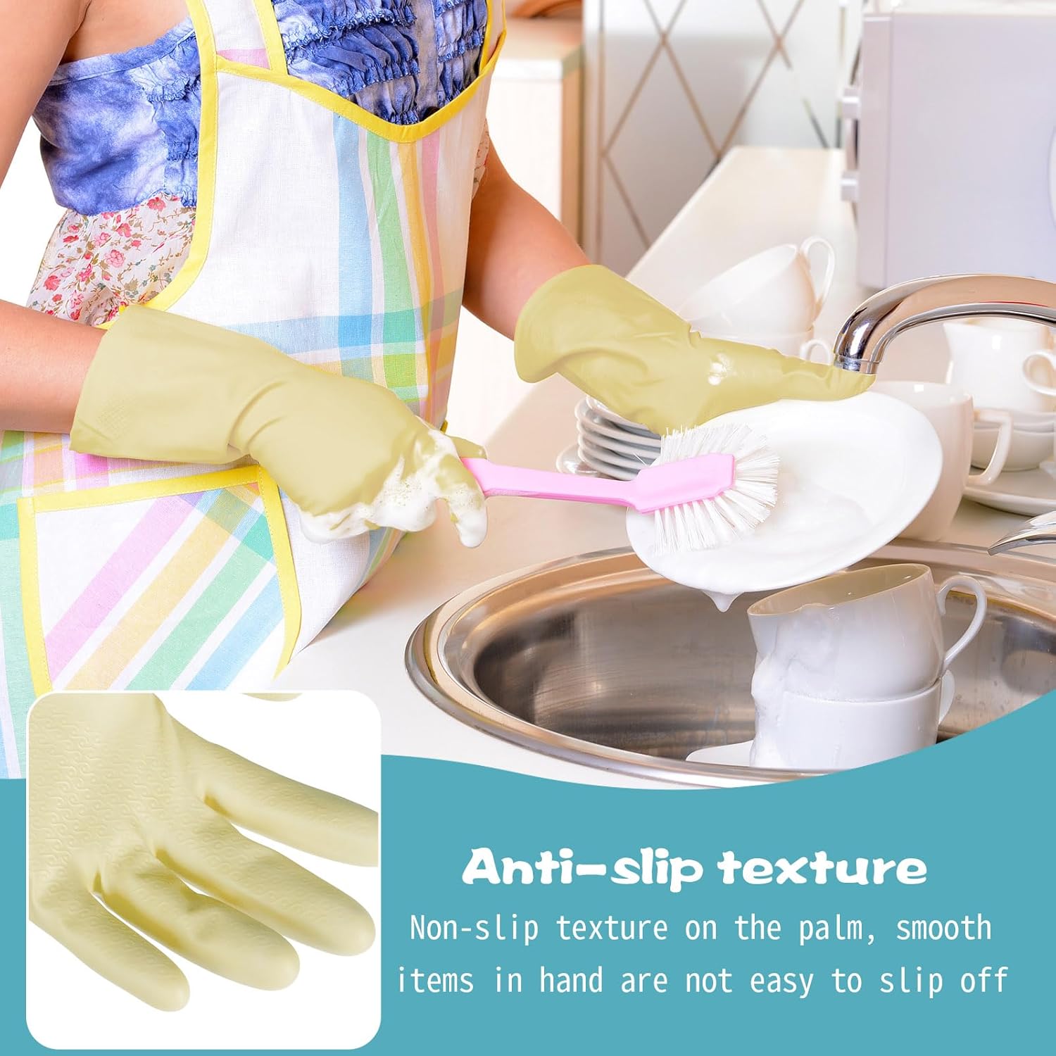 36 Pair Reusable Household Gloves Long Rubber Dishwashing Gloves Kitchen Cleaning for Dishes Clean Gardening