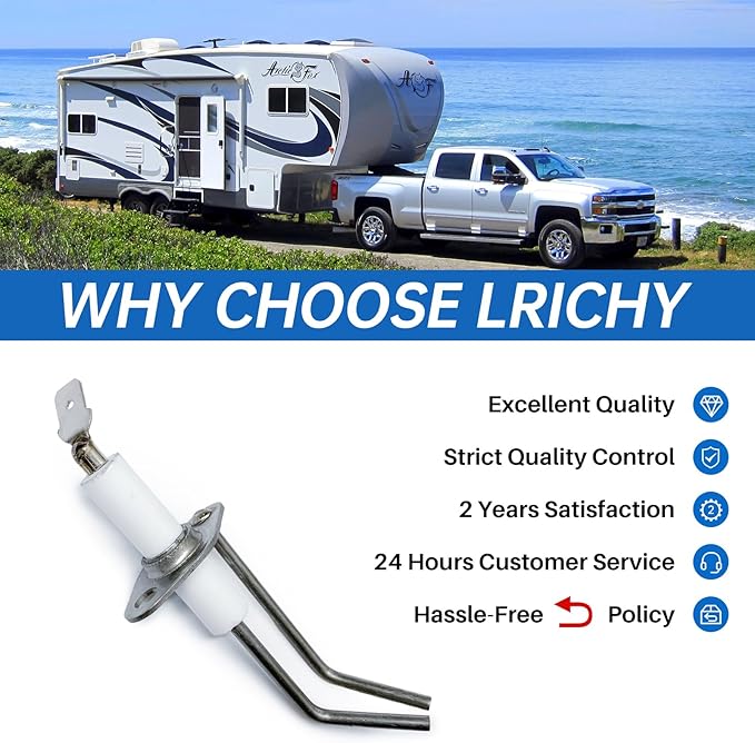 232258 RV Water Heater 2-Prong Electrode Assembly for Suburban water heaters SW Series SW-4/6/10/12/16-D/DE/DEC/DEL/DELC/DEM/DRA/DERA/DFA/DEFA DSI Electrode Probe Igniter