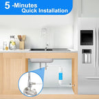 Inline Water Filter Kit for Ice Maker and Refrigerator,Include Feed Water Valve,1/4" Water Line and Quick Connect Fittings,Ideal for Ice Maker,Refrigerator,RO(Reverse Osmosis) System