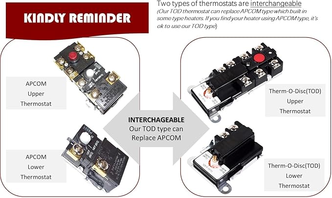 EWH-03 Electric Water Heater Tune-Up Kit with Element Wrench, Includes Upper & Lower Heater Thermostat, 2x Heater Elements - 4500W 240V (3500W@208V), 1 x Element Wrench, Water Heater Replacement Parts