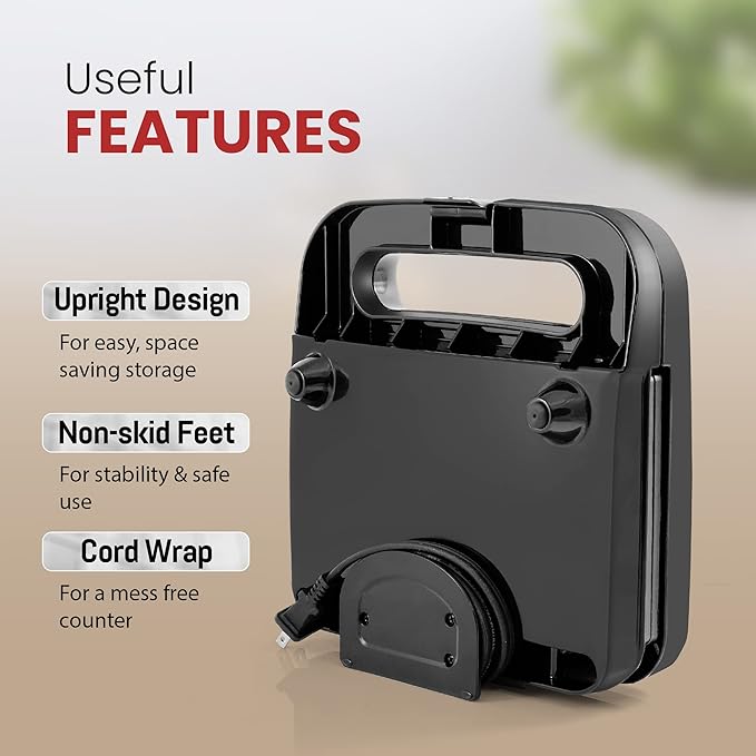 Elite Gourmet ESM2207XSS Sandwich Panini Maker Grilled Cheese, Machine Tuna Melt Omelets Non-stick Cooking Surface, 2 Slice, 750 Watts, Stainless Steel