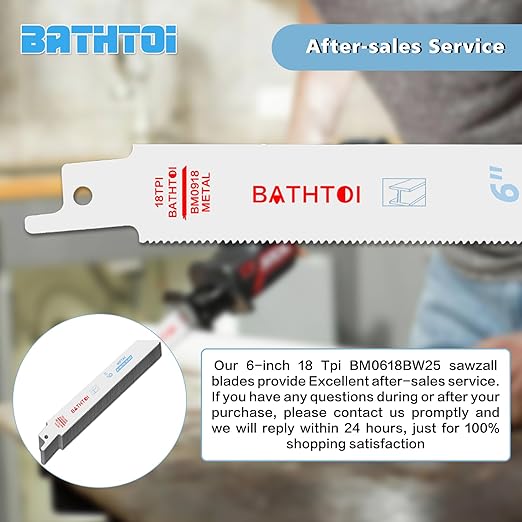 25 Pack 6 Inch 18 Tpi Reciprocating Saw Blades for Sheet Metal, Pipes, Nails Cutting, Profiles Cutting, Bi-Metal Sawzall Blades with 8% Cobalt for Longer Life and Faster Cutting Speed