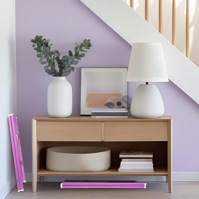 2 Step Lightweight Folding Ladder for Home, 330lbs Aluminum Step Ladder Anti-Slip for Kitchen, Step Stool Foldable Adults for Closet, 330lbs - Light Purple