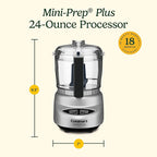 Cuisinart Mini-Prep Plus Food Processor, 24-Ounce Mini Food Processor to Chop Herbs, Vegetables, and Hard Cheese, 24-Ounce Work Bowl, Reversible Stainless Steel Blade, DLC-2A, White