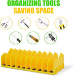 Plier Organizer, 4 Pack Pliers Organizer for Tools Cutters with Extendable Design & Non-Slip Rubber Base, 40 Slots Drawer Organizers for Tools, Wrenches, Screwdrivers,Green&Yellow