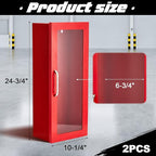 Zonon 2 Pcs Fire Extinguisher Cabinet Wall & Surface Mount 24-3/4 H x 10-1/4 W x 6-3/4 D Steel Fire Extinguisher Box Holder Case with Handle for Indoor Outdoor