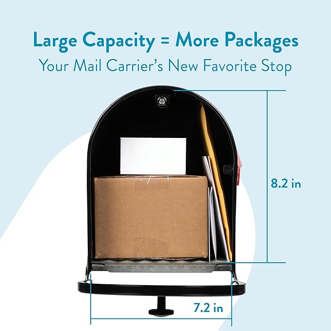 Gibraltar Mailboxes OM160BEC Outback Double Door, Large Capacity Mailbox, Black