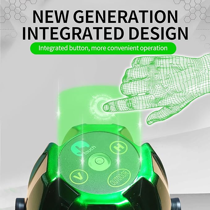 (Outdoor Super Bright) 5-Line Green Laser Level, 360 Degree Automatic Leveling Precision Level, Super Bright