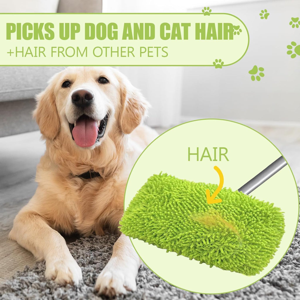 4 Pack Reusable Mop Pads Refill Compatible with Swiffer Sweeper Mop, Microfiber Wet Mopping Cloths for Floor Cleaning, Ideal for Home Cleaning Washable Floor (Green-4 Pack)