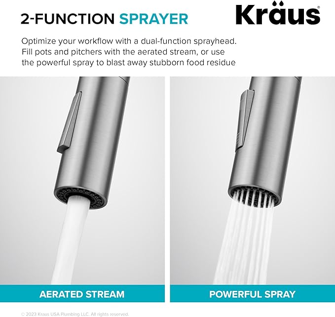 KRAUS Oletto Touchless Sensor Pull-Down Single Handle Kitchen Faucet in Spot-Free Antique Champagne Bronze, KSF-2830SFACB