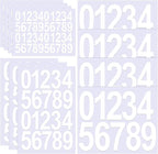 Leinuosen 260 Pcs Back to School Gifts Mailbox Numbers Stickers Adhesive Numbers for Outside Reflective Vinyl Waterproof Address Sticker for Mailbox Signs, Classroom, 1&2&3 Inch(White Word)