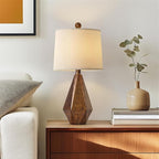 PoKat 20.25" Farmhouse Table Lamps Set of 2 for Night Stands, Vintage Bedroom Lamps for Bedroom Living Room, Retro Bedside Lamps for End Table, Suitable for Small Place, Retro Sweep Gold