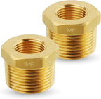 MAACFLOW brass 3/4" Male NPT to 3/8" Female NPT Adapter Reducer Hex Bushing (Thread OD1.02" - ID 0.58") (pack of 2)