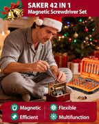 Saker 42-in-1 Magnetic Screwdriver Set for Christmas Gifts, Screwdriver Kit with T Handle & Storage Case, Holiday Gifts for Men, DIY, Furniture, Computer, and Bicycle Repair, Orange