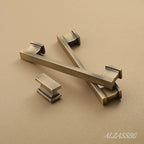 Alzassbg 15 Pack Brushed Antique Brass Cabinet Pulls, 3-3/4 Inch(96mm) Hole Centers Kitchen Cabinet Handles for Cabinets and Drawers AL3061AB