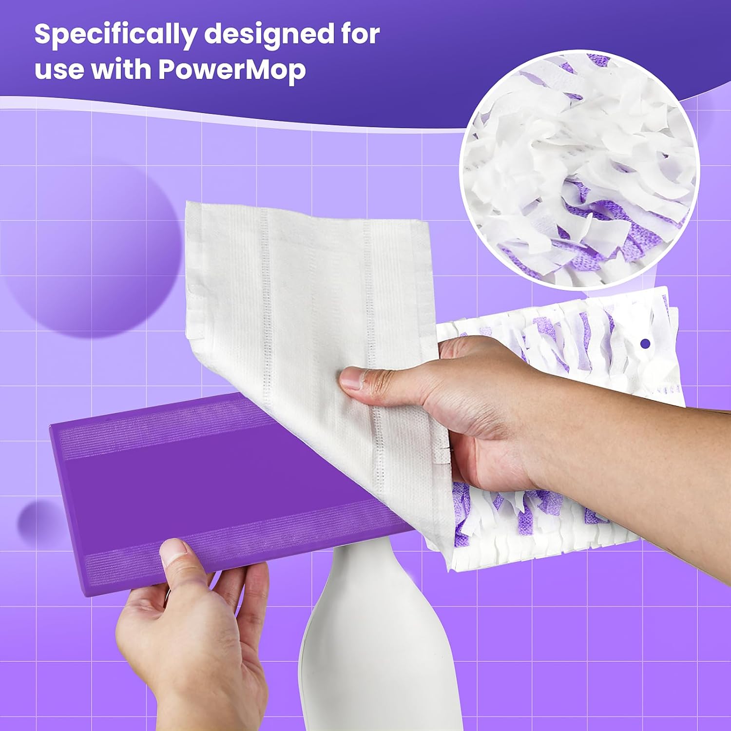 20 Pack Power Mop Pad Refills for Swiffer PowerMop Multi-Surface Mop, Powermop Multi-Surface Mop Pad Replacement Kit