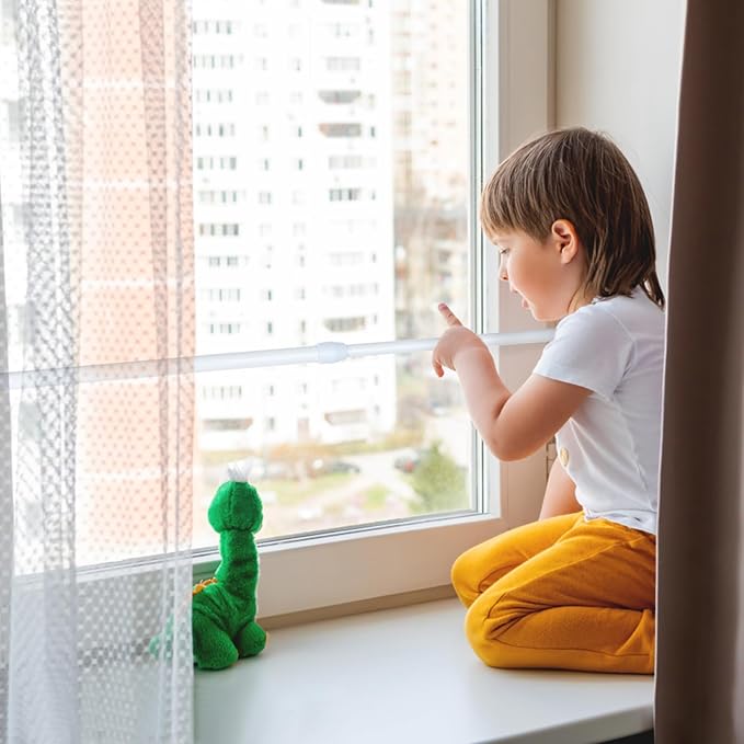 4 Pack Sliding Door Security Bar Window Security Bars Adjustable Sliding Glass Door Lock Safety Bars Window Lock Bar with Rubber Tips 11.8-19.7 Inch Tension Rods Security Stick for Door Bathroom