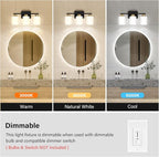 Black and Gold Bathroom Light Fixtures, 3-Light Modern Vanity Light Over Mirror, Wall Sconces with Milky White Frosted Glass Shades, E26 Socket (Bulbs Not Included)