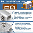 Sliding Window Locks, 4 Pack Window Locks with Key for Up and Down & Horizontal Sliding Windows Doors, Adjustable Easv to Install, Window Security for Patio Bedroom Home Office