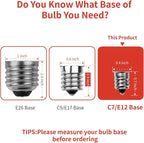 Meconard C7 Led Replacement Christmas Light Bulbs, C7 Shatterproof Led Bulbs for Christmas Indoor Outdoor String Lights, E12 Candelabra Base, Commercial Grade Holiday Bulbs, Red, 50 Pack