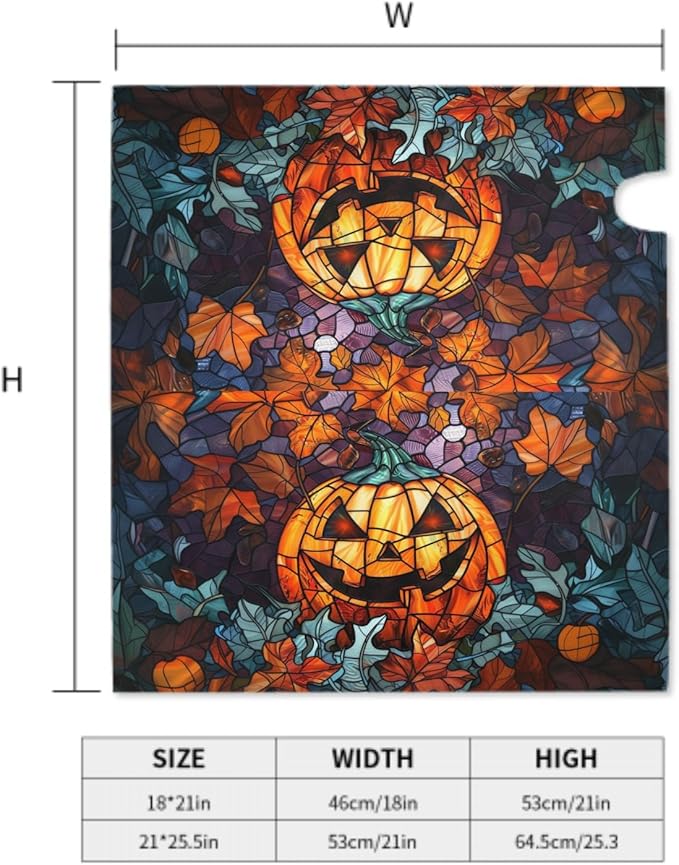 Scary Halloween Pumpkin Mailbox Covers - Stained Glass Autumn Fall Magnetic Standard Size 18 x 21