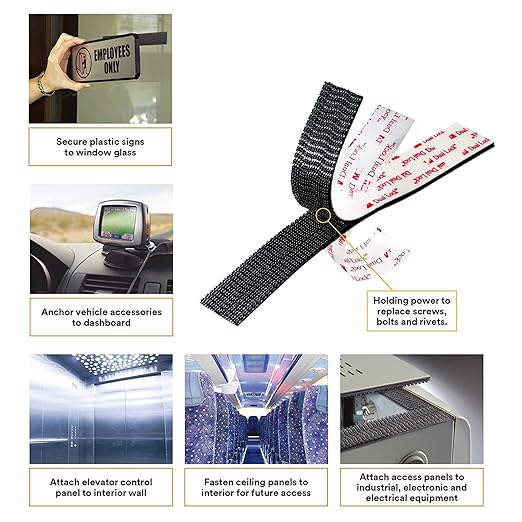 Dual Lock Fastener 1in x 2in 8pcs, Reclosable Interlocking Tape Heavy Duty EZ Pass Holder, Adhesive Hook Lock Sticky Back Mushroom Mounting Tape Clear Color for Indoor and Outdoor