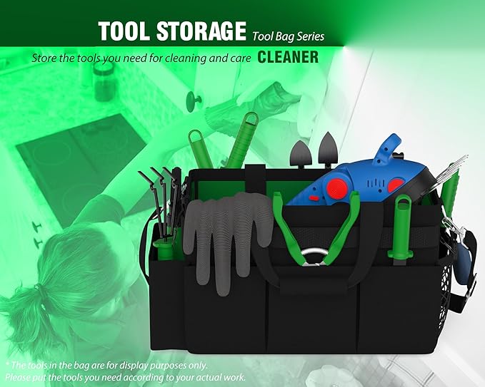 15 Inch Tool Bag, Utility Tool Tote Bag with Shoulder Strap for Organizing Electrician, Cleaning, Gardening Tools, Tool Storage Bag Convenient Storage and Access to Tools