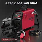 ARCCAPTAIN 165A MIG Welder 110V/220V, 2025 Newest [Large LED Display] 4 in 1 Gasless/Gas MIG/Lift TIG/Stick Welding Machine Multiprocess Welder Machine, IGBT Inverter Welder with Synergy, 2T/4T