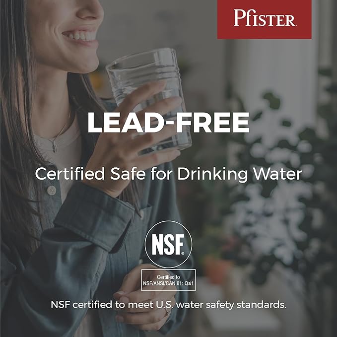 Pfister Rosslyn Kitchen Faucet with Pull Down Sprayer and Soap Dispenser, Single Handle, High Arc, NSF Certified, Polished Chrome Finish, F5297RSSRC